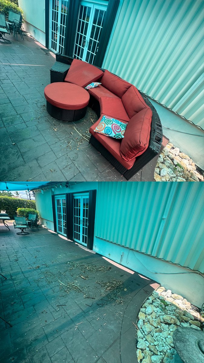 Patio furniture removal - before and after